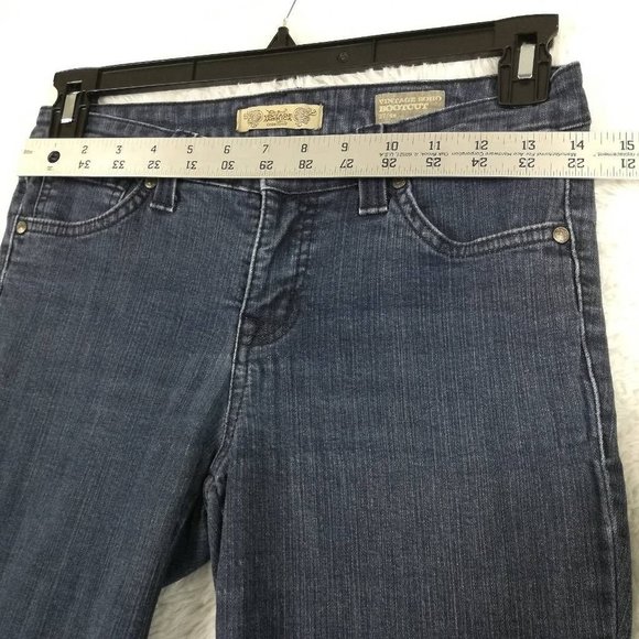 Nine West Womens Jeans Vintage Boho Boot Cut Blue Pockets Dark Wash Mid Rise 4 - Picture 6 of 10